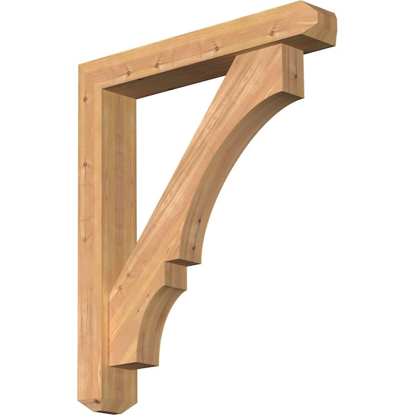 Ekena Millwork Balboa Craftsman Smooth Bracket w/ Offset Brace, Western Red Cedar, 5 1/2"W x 32"D x 38"H BKT0604X32X38BOA04SWR - main